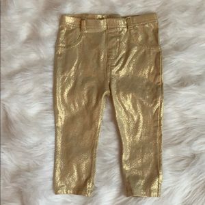 Super fun gold glitter stretchy jeans